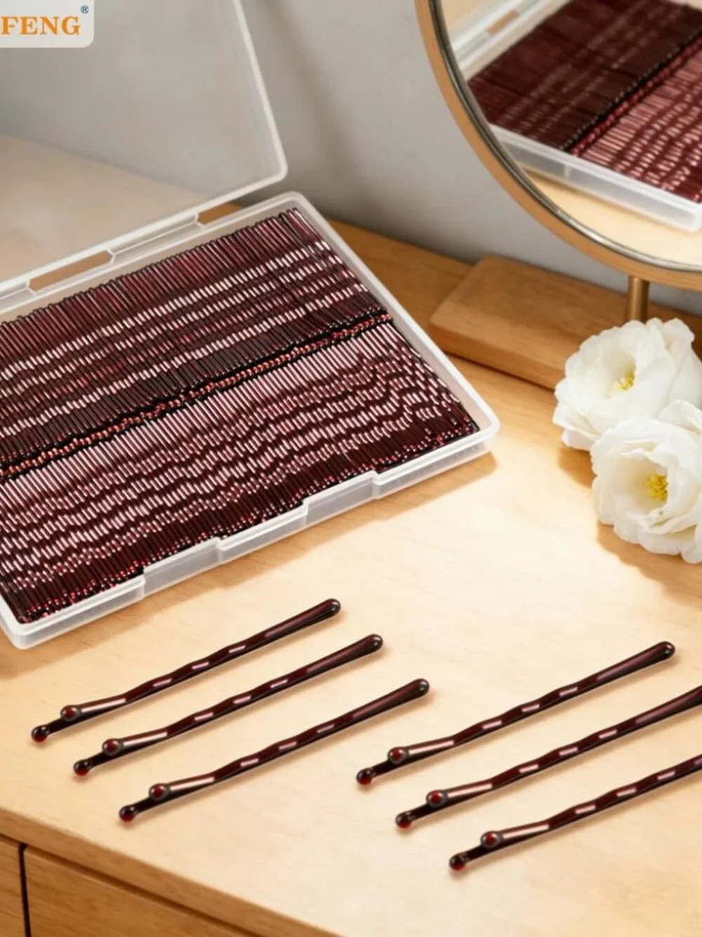 Bobby Pins Brown, 330 Count 2.2 Inch Hair Pins With Cute Box, Premium Bobby Pin